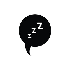 Sleepy sign. zzz sleep snore text in black speech bubble. night sleepy noise sound. comic book. vector illustration