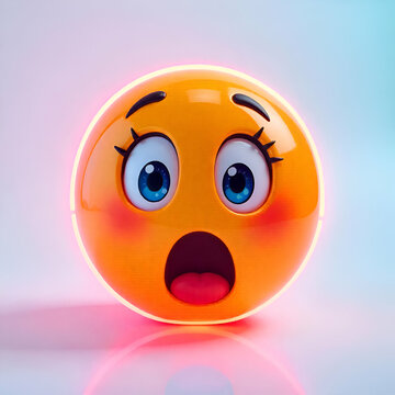 Shocked Emojicon with Wide Eyes and Open Mouth