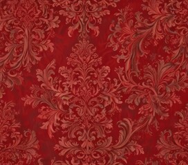 Fototapeta premium Deep crimson damask, rich texture, swirling pattern , ornate, pattern, luxury