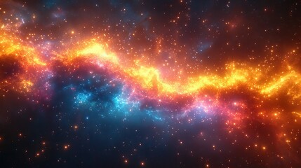 Naklejka premium A vibrant display of fireworks exploding in a night sky, painting streaks of light and color against the darkness The scene is celebratory and full of energy