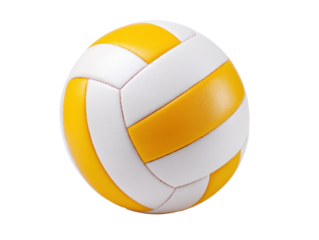 Yellow and white volleyball for athletes and sports lovers, cut out