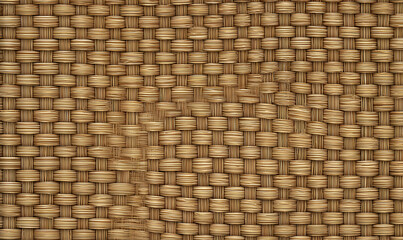 Complex pattern of intertwined brown weaving elements, a textured background