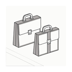  Bripecase on the table white background vector art illustration 