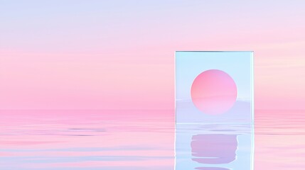 A digital illustration of a pink and blue abstract design.