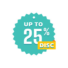 Discount Sale Tags Up to 50, 10, 25, 70 Off
