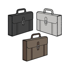  Bripecase on the table white background vector art illustration 