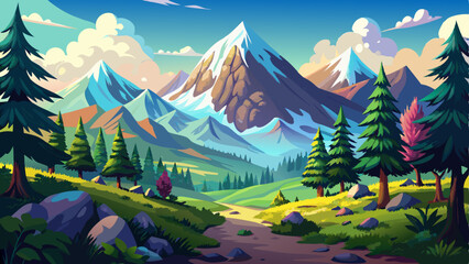 Majestic Mountains with Lush Trees
