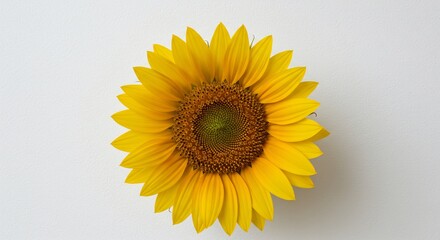 Obraz premium Vibrant yellow sunflower blooms brightly under soft studio lighting. AI Generated