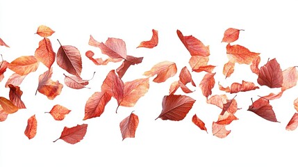 Autumn leaves in motion against a white background (34)