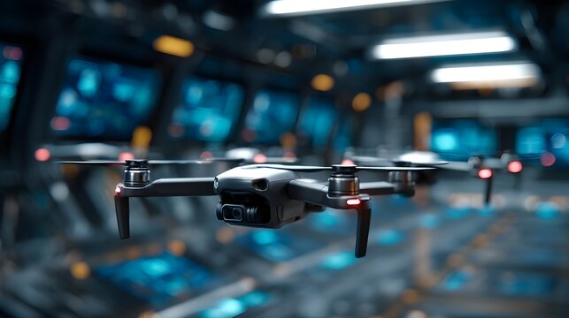 Drone Quadcopters Hovering Indoors for Advanced Aerial Robotics Demonstrations and Smart Delivery Systems