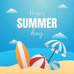 Sunny summer fun vacation vector design