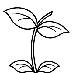 Veggie Plant Sprout line art vector
