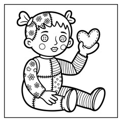 Fototapeta premium Cozy Halloween Coloring Pages for Kids and Adults