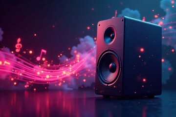 High-quality speakers producing vibrant musical notes , hi-fi, receiver
