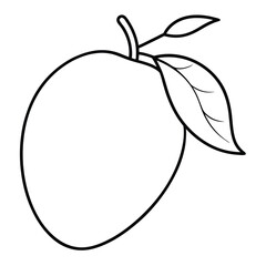 Mango outline vector icon on white background