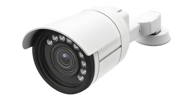 High-tech security camera enhances home surveillance system, PNG, created with Generative AI