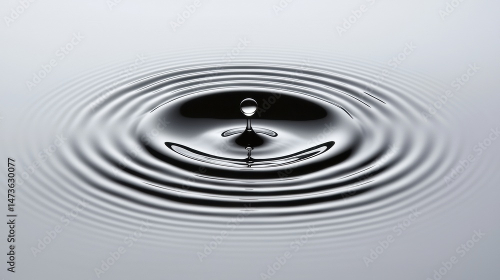 Poster a single drop of water creates a mesmerizing pattern of concentric circles.