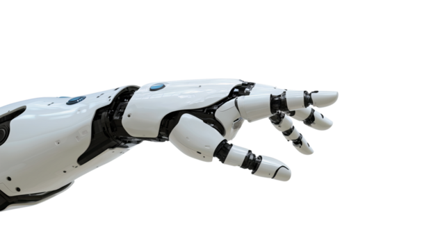 Robotic hand showcases intricate design and dexterity, PNG, created with Generative AI