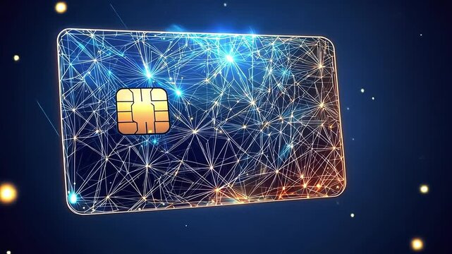 Futuristic Neural Network Circuit Card, Abstract High-Tech Style, Digital AI Technology Visualization