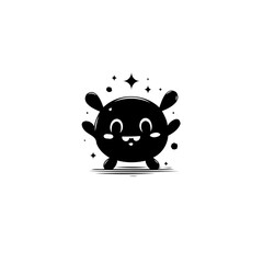 Obraz premium Whimsical cartoon character illustration with minimalist aesthetic and playful design