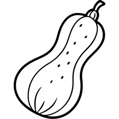 Minimalist Butternut Squash Vector Art