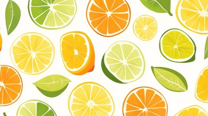 Fresh citrus fruit slices pattern