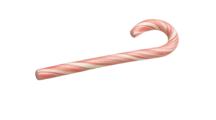 Candy cane, festive, traditional peppermint treat, white and red striped, holiday decoration, sweet delight, isolated on white.