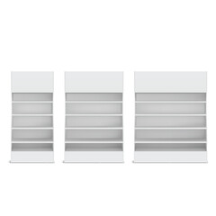 Modern White Shelves with Curved Design Vector