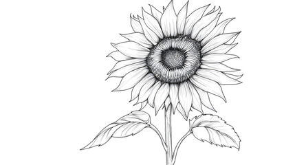 Fototapeta premium Simple Hand Drawn Illustration of A Sunflower in Full D7dc4457 Caf9 4490 852e 677921bfadc9 2