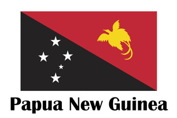 Flag of Papua New Guinea. Illustration over white background