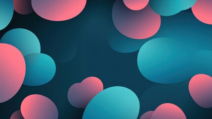 Colorful Abstract Background with Soft Circles in Shades of Pink and Blue on Dark Surface