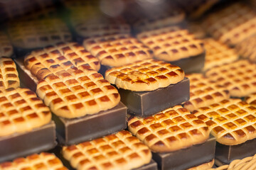 A delightful bunch of cookies are thoughtfully stacked on top of one another