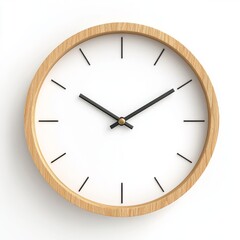 Round wall clock minimalist design modern home decor wood frame quartz movement timekeeping accessory for home office