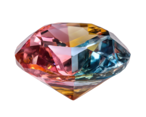 Colorful diamond showing reflection and brilliance