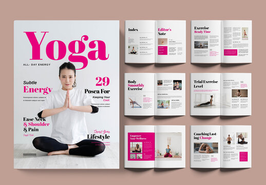 Digital Yoga Magazine Layout Design