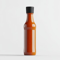 Hot sauce bottle product photography food condiment spicy flavor packaging mockup isolated white background