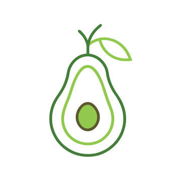 recommend clip art: avocado fruit vegetable icon line art white background