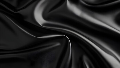 Obraz premium Black natural leather as background, top view