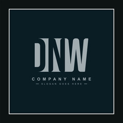 DNW Initials Logo - Vector Logo Template for Initial Letters D, N and W