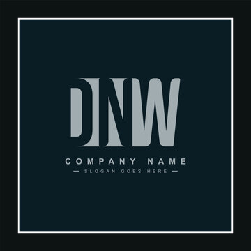 DNW Initials Logo - Vector Logo Template for Initial Letters D, N and W