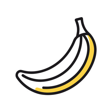 recommend clip art: banana fruit vegetable icon line art white background