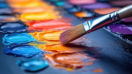 Obraz premium Vibrant paint colors and brushstrokes