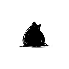 Abstract rendition of an animal form, possibly a bear cub in simplistic style