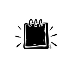 Minimalist notepad illustration with spiral binding, conveying a simple message