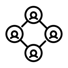 network outline icon. networking line art illustration.