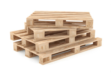 Wooden pallets isolated on white background