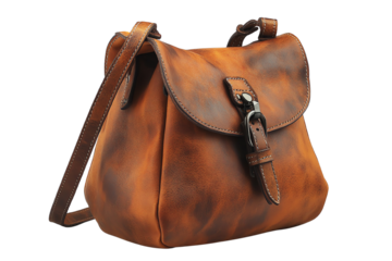 Stylish brown leather handbag with a vintage touch, perfect for everyday use and casual outings.