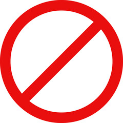Sign forbidden. Icon symbol ban. Red circle sign stop entry ang slash line isolated on transparent background. Mark prohibited. Icon symbol ban. Mark prohibited.