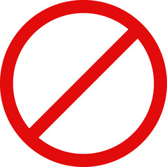 Sign forbidden. Icon symbol ban. Red circle sign stop entry ang slash line isolated on transparent background. Mark prohibited. Icon symbol ban. Mark prohibited.