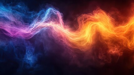 Obraz premium Abstract visualization of energy flow, perhaps as bright, dynamic lines or swirling vortexes of color against a dark background Representing power and movement